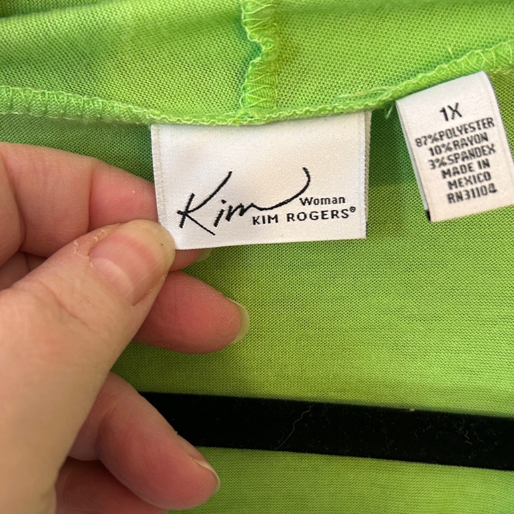 Kim Rogers Lime Green Floral Blouse - Picture 2 of 4